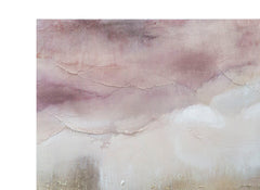 Peinture murale impressionniste cadre en bois Tons Rose et Noir