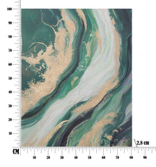 Peinture murale abstraite Greenery toile avec cadre en bois