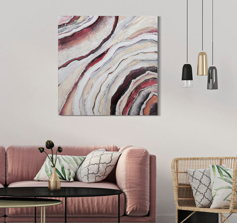 Tableau abstrait cadre en bois couleurs brillantes