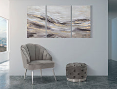 Peinture murale abstraite Monty cadre en bois 3 pièces