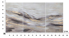 Peinture murale abstraite Monty cadre en bois 3 pièces