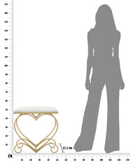 STOOL HEART CREMA CM 50X37,5X51,5