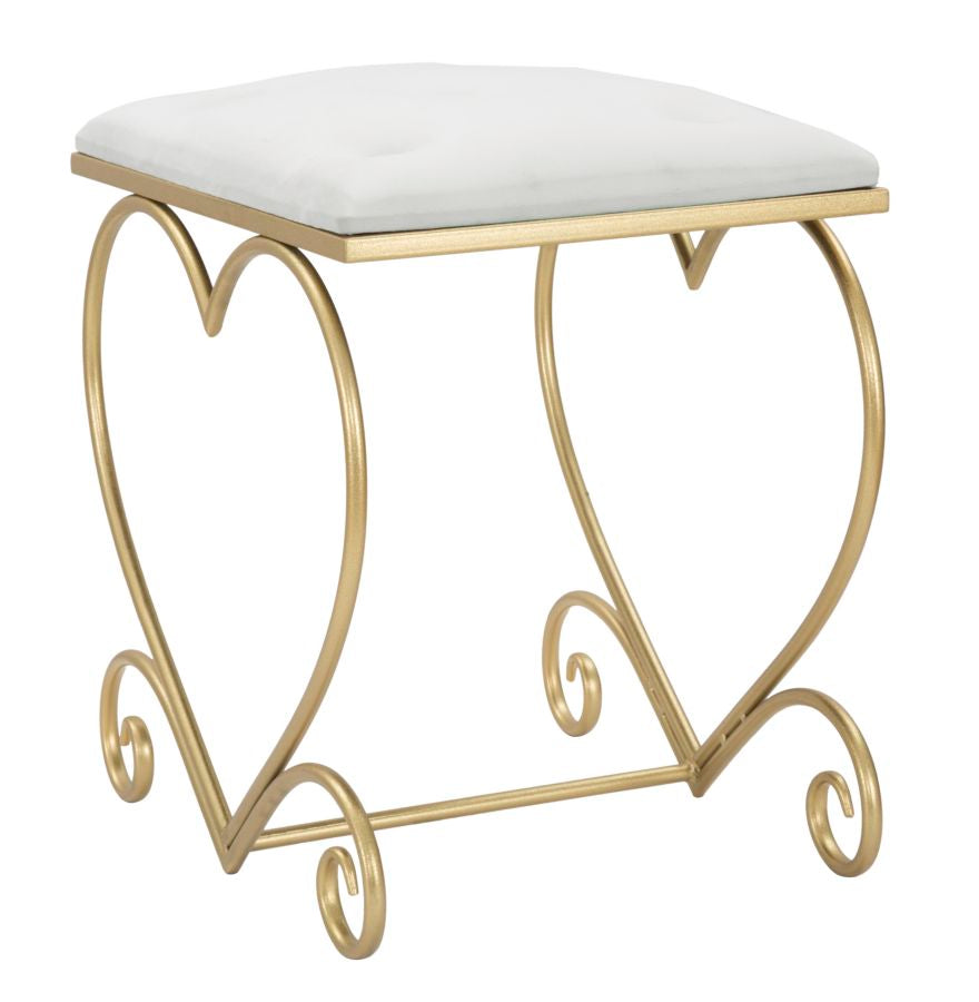 STOOL HEART CREMA CM 50X37,5X51,5