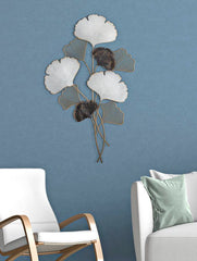 Panneau mural en métal design géométrique et floral