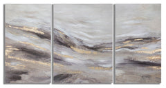 Peinture murale abstraite Monty cadre en bois 3 pièces