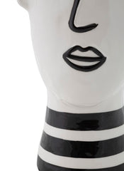 Vase visage Porcelaine Blanche et traits noirs