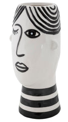 Vase visage Porcelaine Blanche et traits noirs