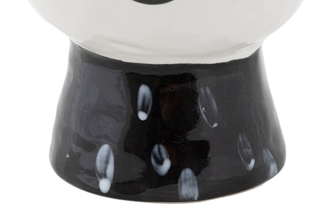 Jarrón cara Porcelana Blanca y base Negra