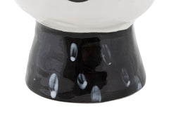 Vase visage Porcelaine Blanche et base Noir