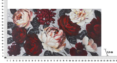 Peinture murale fleur blanche / rouge avec cadre en bois
