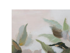 Tableau mural floral fait main cadre en bois tons pastel