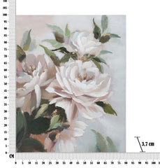 Tableau mural floral fait main cadre en bois tons pastel