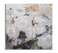 HANDMADE WALL PAINTING WHITE FLOWER -B- CM 90X3,7X90
