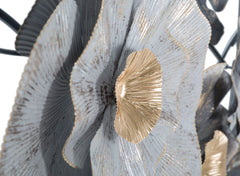 Panneau mural décoratif en métal 3D design Feuilles et Fleurs