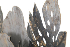 Panneau mural décoratif en métal 3D design Feuilles et Fleurs