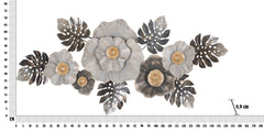 Panneau mural décoratif en métal 3D design Feuilles et Fleurs