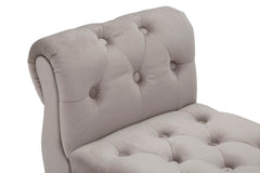 Banc Paris Velours Gris pieds dorés