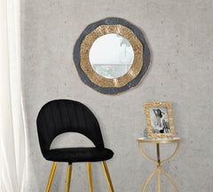 Miroir mural Shai cadre métal doré et sombre