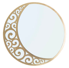 Miroir mural rond Luna Métal Doré