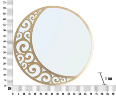 Miroir mural rond Luna Métal Doré