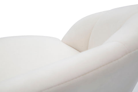 Taburete de bar Terciopelo Crema patas de madera y detalles metálicos dorados