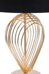 Lampe de table métal doré abat-jour tissu noir