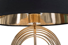 Lampe de table métal doré abat-jour tissu noir