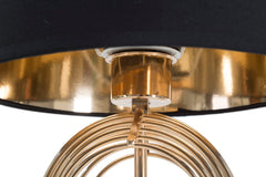 Lampe de table métal doré abat-jour tissu noir