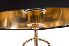 Lampe de table métal doré abat-jour tissu noir