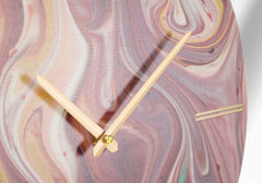Horloge murale ronde contemporaine miroir avec design abstrait