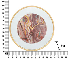 Horloge murale ronde contemporaine miroir avec design abstrait