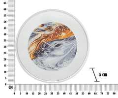 Horloge murale ronde design abstrait miroir gris