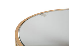 Table ronde Coppia Métal Doré plateau en Verre