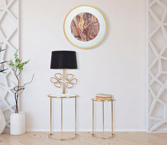 Table ronde Coppia Métal Doré plateau en Verre