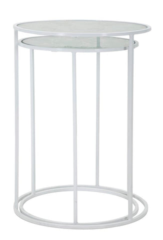 Tables rondes Harts métal blanc et verre
