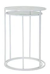 Tables rondes Harts métal blanc et verre