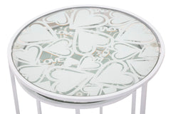 Tables rondes Harts métal blanc et verre
