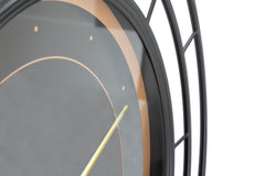Horloge murale ronde noir et or