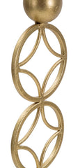 Porte-bougie géométrique en métal doré et marbre Blanc
