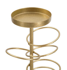 Porte-bougie en métal doré avec base en marbre
