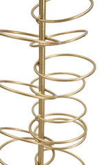 Porte-bougie en métal doré avec base en marbre