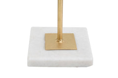 Sculpture géométrique en métal doré et base en marbre