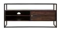 Meuble TV en bois d'Acacia Nilotica et métal Noir