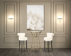Impression sur toile cadre en bois design floral couleurs pastel décorations dorées