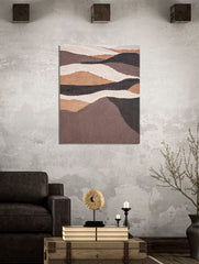 Peinture murale abstraite Darky toile encadrée en bois colores chaudes