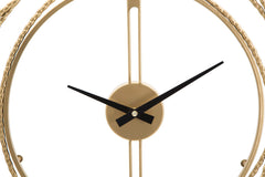 Horloge murale métal doré cadre cercles entrecroisés