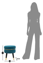 STOOL PARIS TEAL/GOLD CM Ø 35X40,5