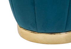 STORAGE STOOL PARIS TEAL/GOLD CM Ø 43X43
