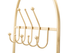 Banc avec porte-manteau intégré en métal doré et velours noir