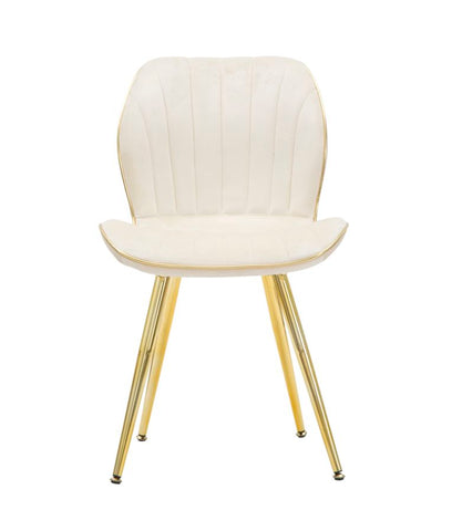 Chaise rembourrée Crème modèle Paris finition dorée set de 2 pcs